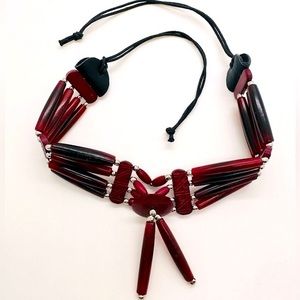Vintage Tribal Hairpipe Statement Necklace